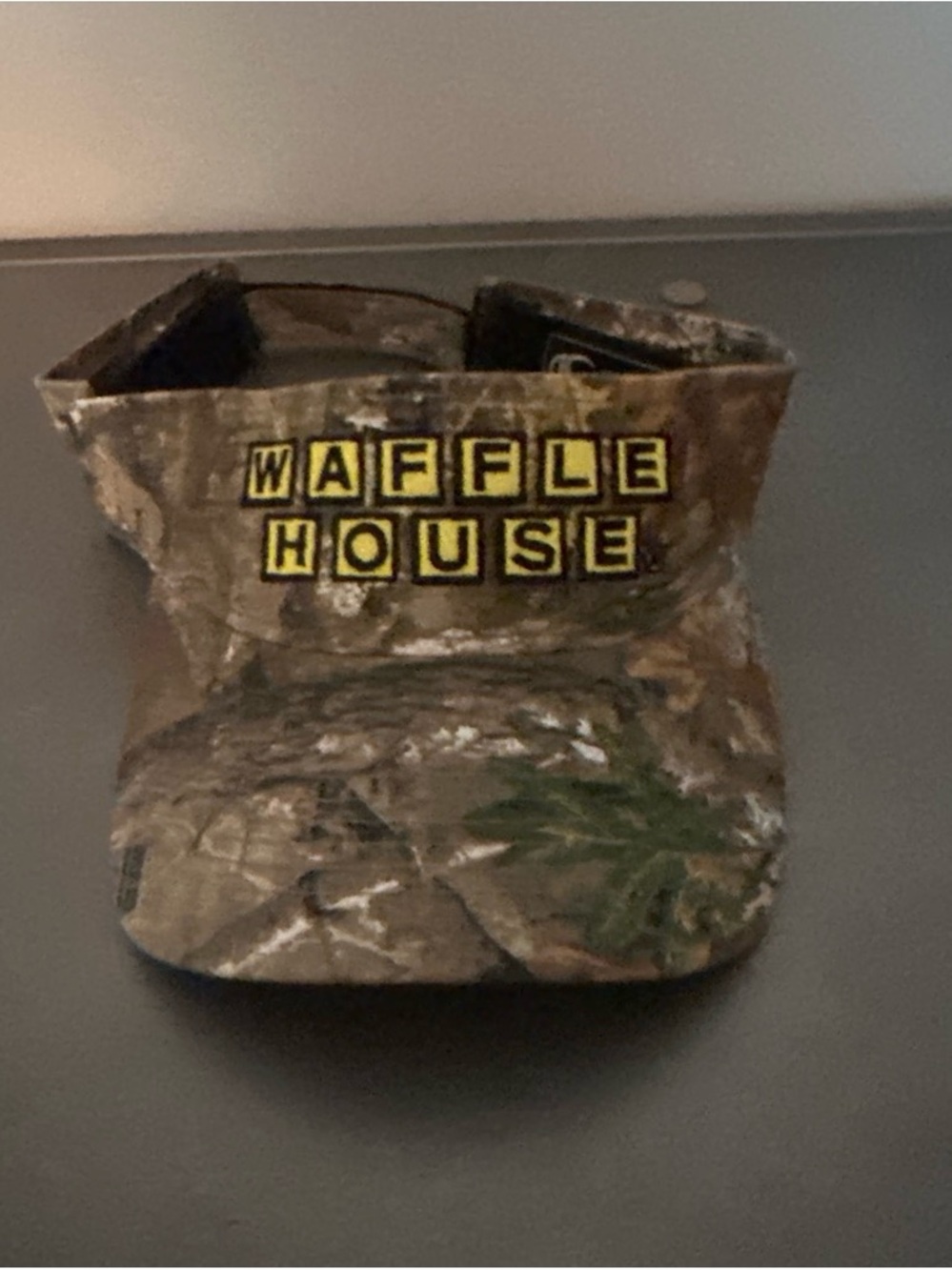 Realtree Camo Waffle House Visor with Yellow Logo